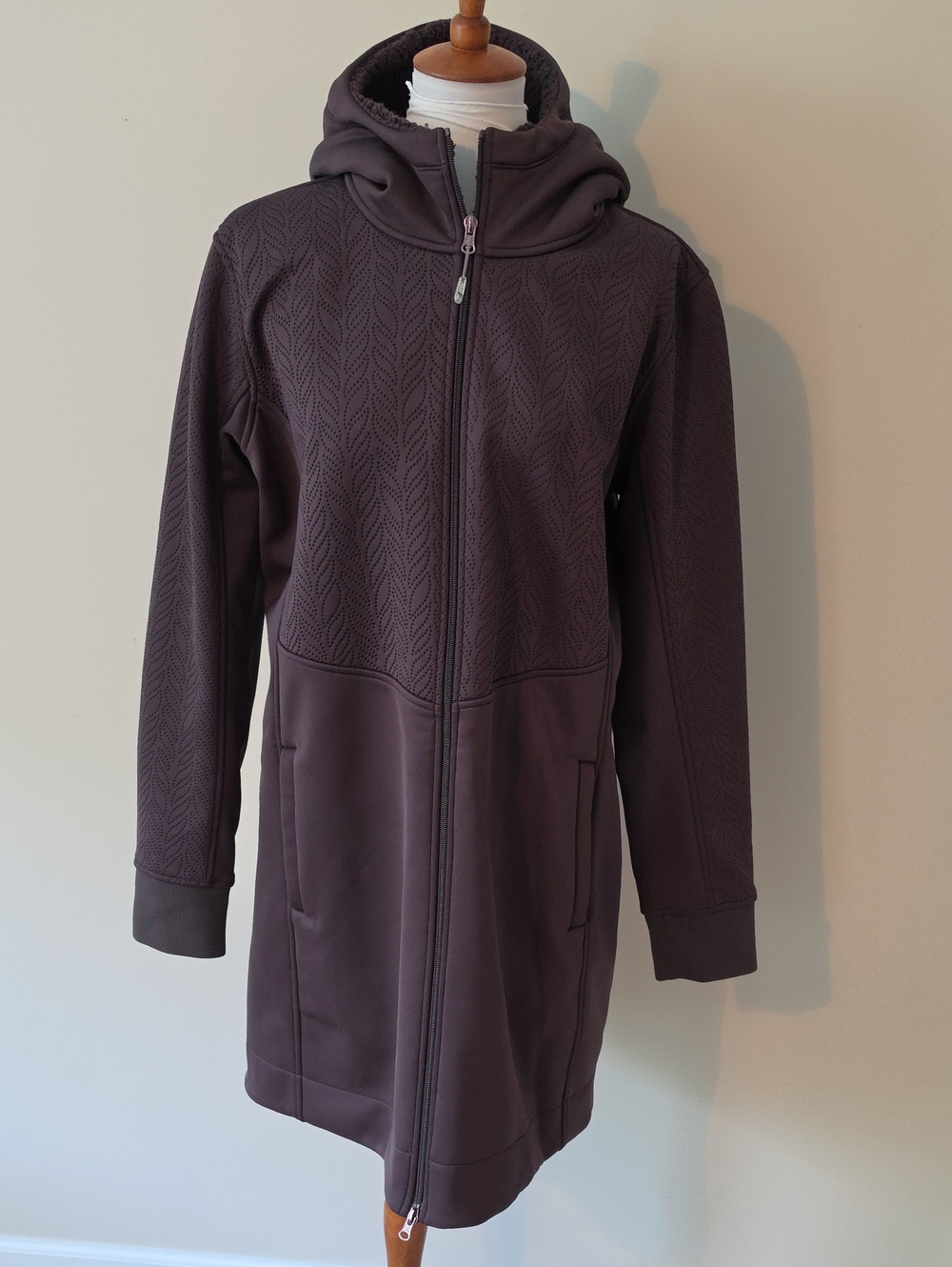 Calia By Carrie Underwood Long Hooded Zip-Up Jacket Softshell Coat